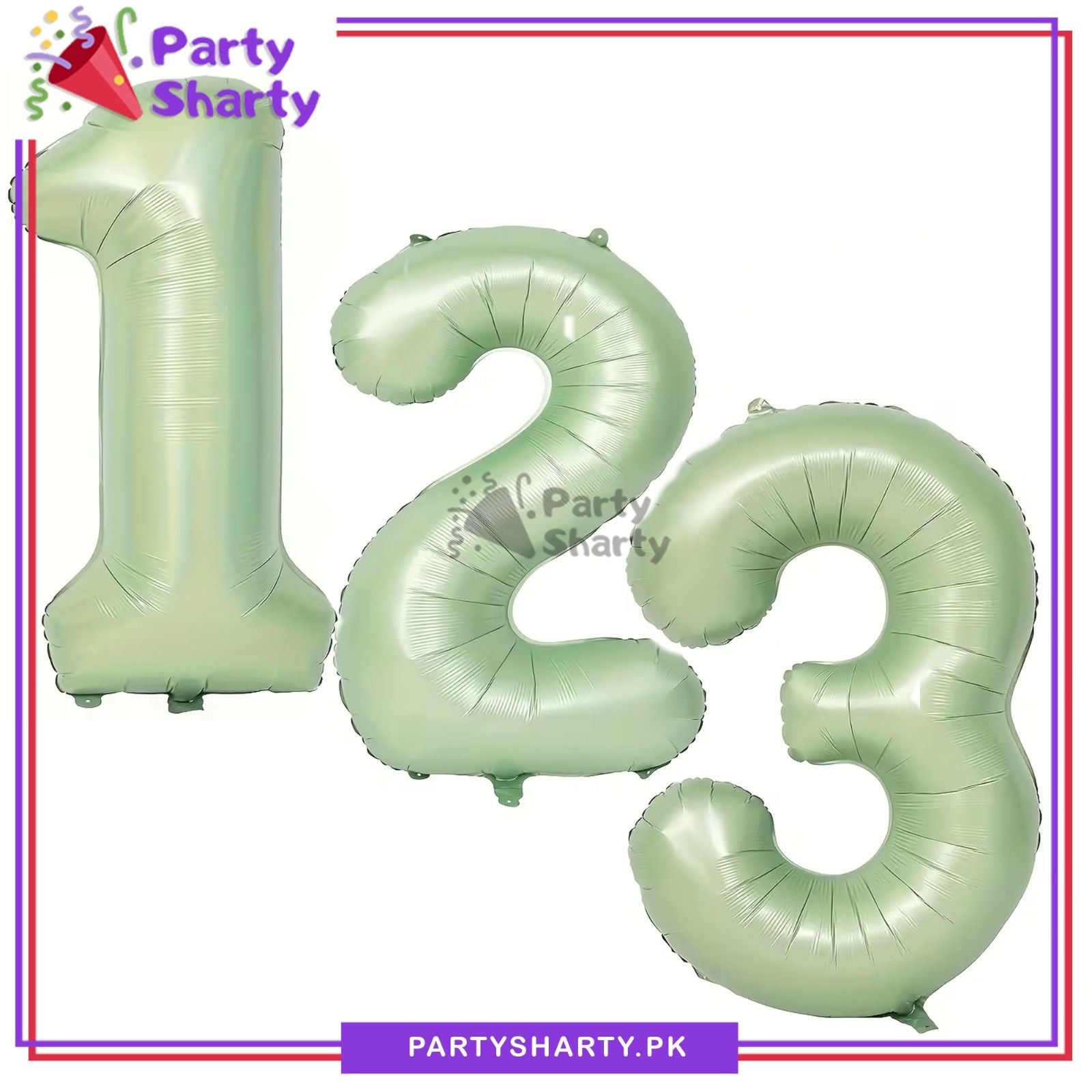 40inches Pastel Green Number Foil Balloon For Party Decoration & Celebration