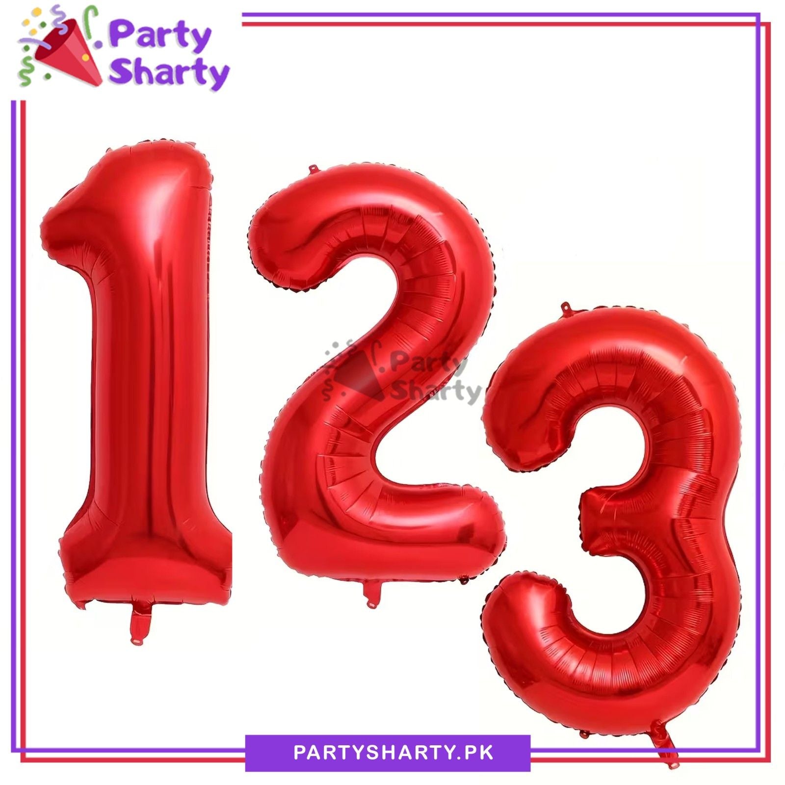 40inches Red Number Foil Balloon For Party Decoration & Celebration