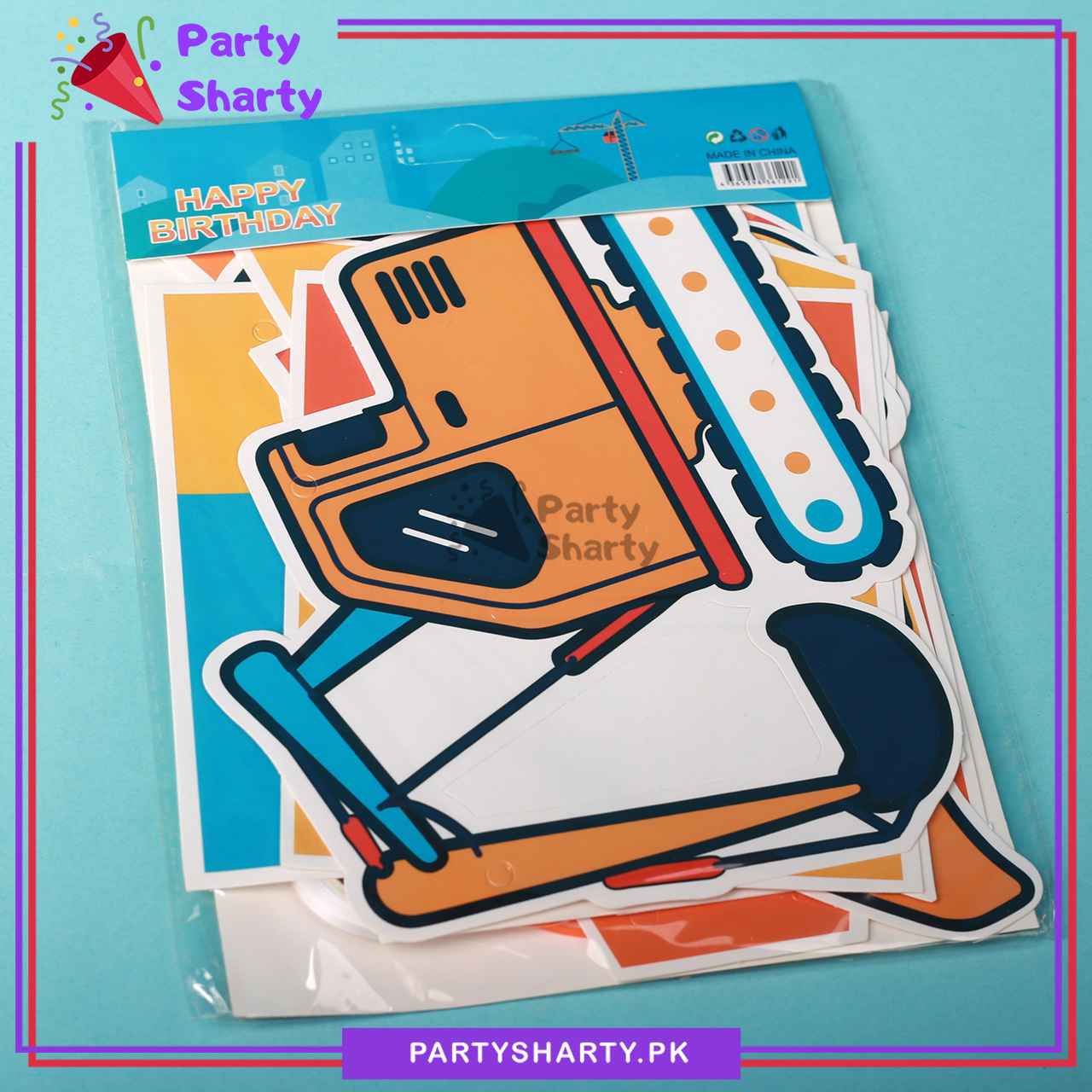 32pcs Happy Birthday Construction Theme Set For Theme Based Birthday Decoration & Celebration