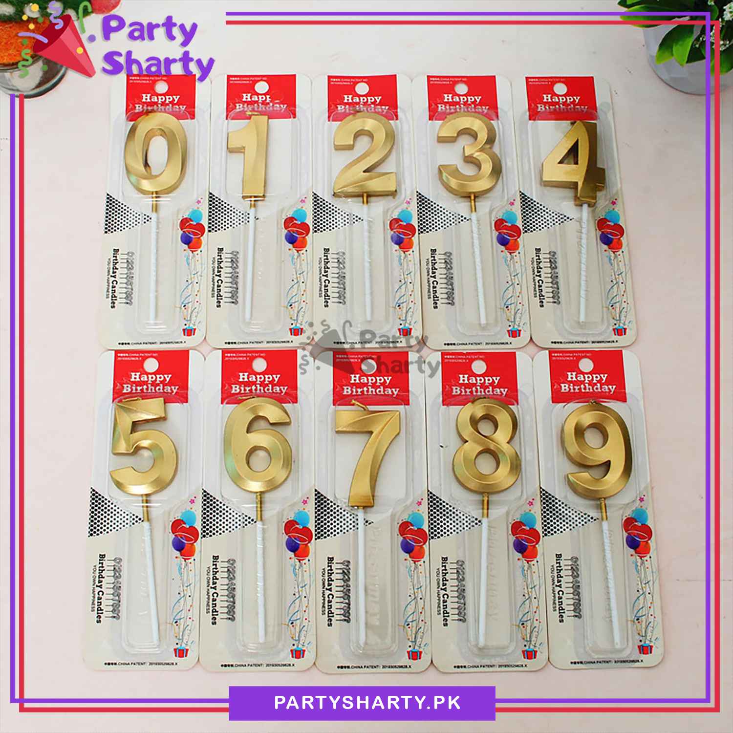 3D Number Candles Golden For Birthday, Anniversary Cake Decoration and Celebration