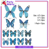 3D Butterfly Wall Sticker For Home & Event Decoration (Pack of 12)