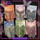 3D Ice Crystals Holographic Shiny Transparent Butterflies - Pack of 10 For Wall or Event Decoration