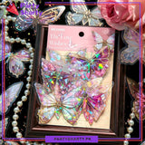 3D Ice Crystals Holographic Shiny Transparent Butterflies - Pack of 10 For Wall or Event Decoration