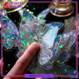 3D Ice Crystals Holographic Shiny Transparent Butterflies - Pack of 10 For Wall or Event Decoration