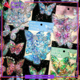 3D Ice Crystals Holographic Shiny Transparent Butterflies - Pack of 10 For Wall or Event Decoration