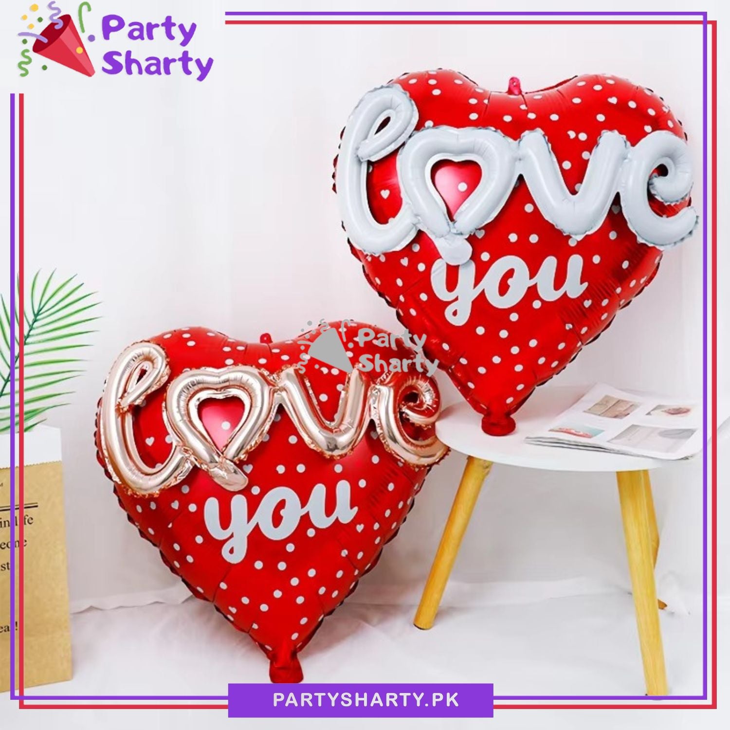 3D Love You Heart Shaped Foil Balloons For Party Decoration and Celebration