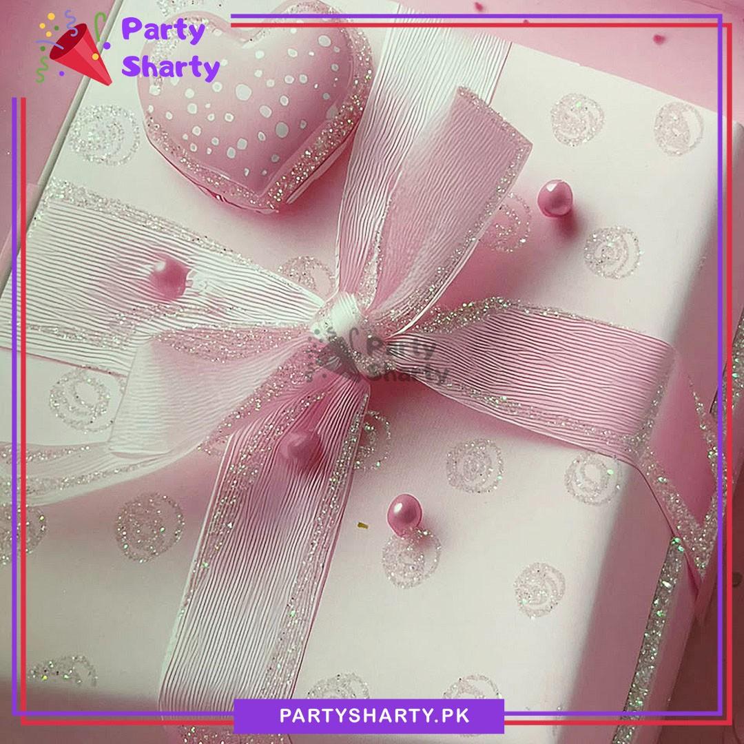 3D Pink Gift Box with Ribbon Printed Gift Bag For Birthday & Anniversary Gifts