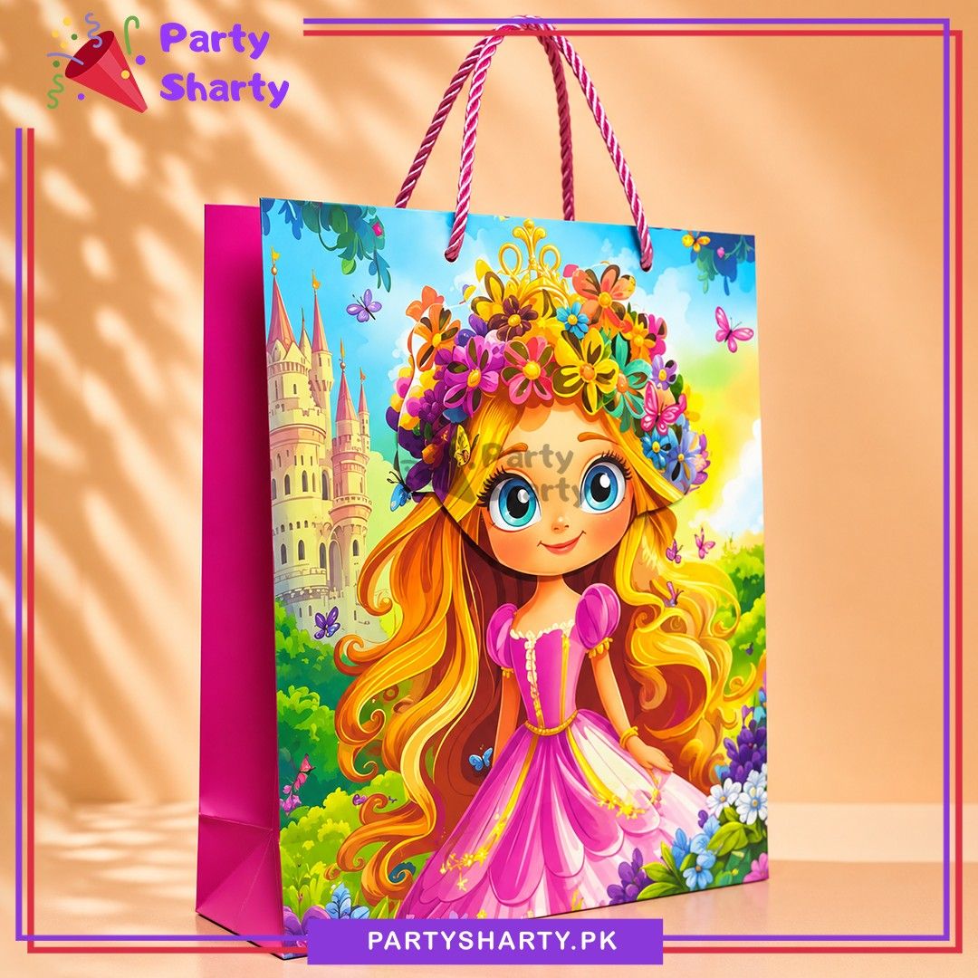 3D Princess Floral Crown Gift Bag For Princess Theme Birthday Gift