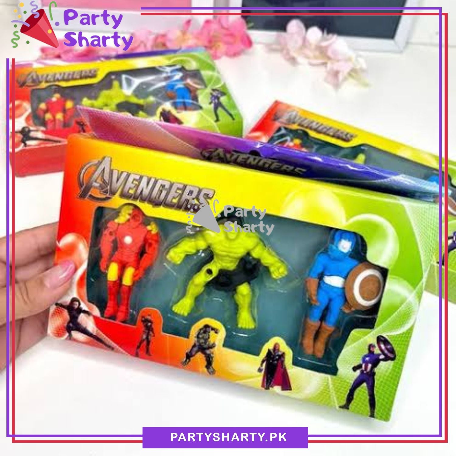 3pcs/Set Marvel Avenger Superhero Pencil Eraser for Kids - Hulk, Captain America, Iron Man