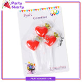 3pcs/Set Red Heart with Golden Crown Shaped Candle For Creative Birthday Cake Candle / Party Supplies