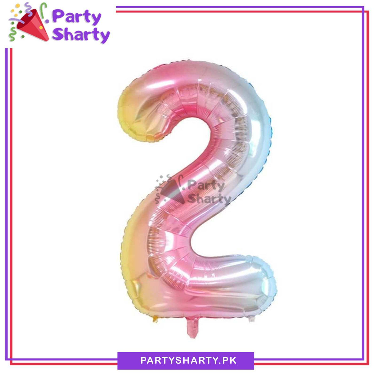 40inches Unicorn Rainbow Multi Shade Number Foil Balloon For Party Decoration & Celebration