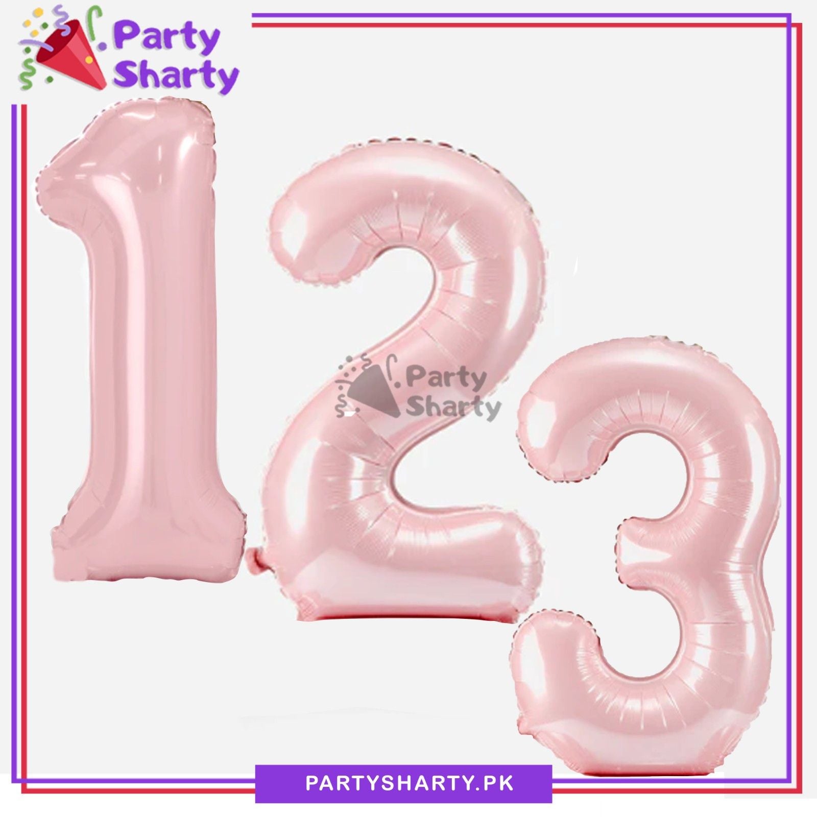 32inches Pastel Pink Number Foil Balloon For Party Decoration & Celebration