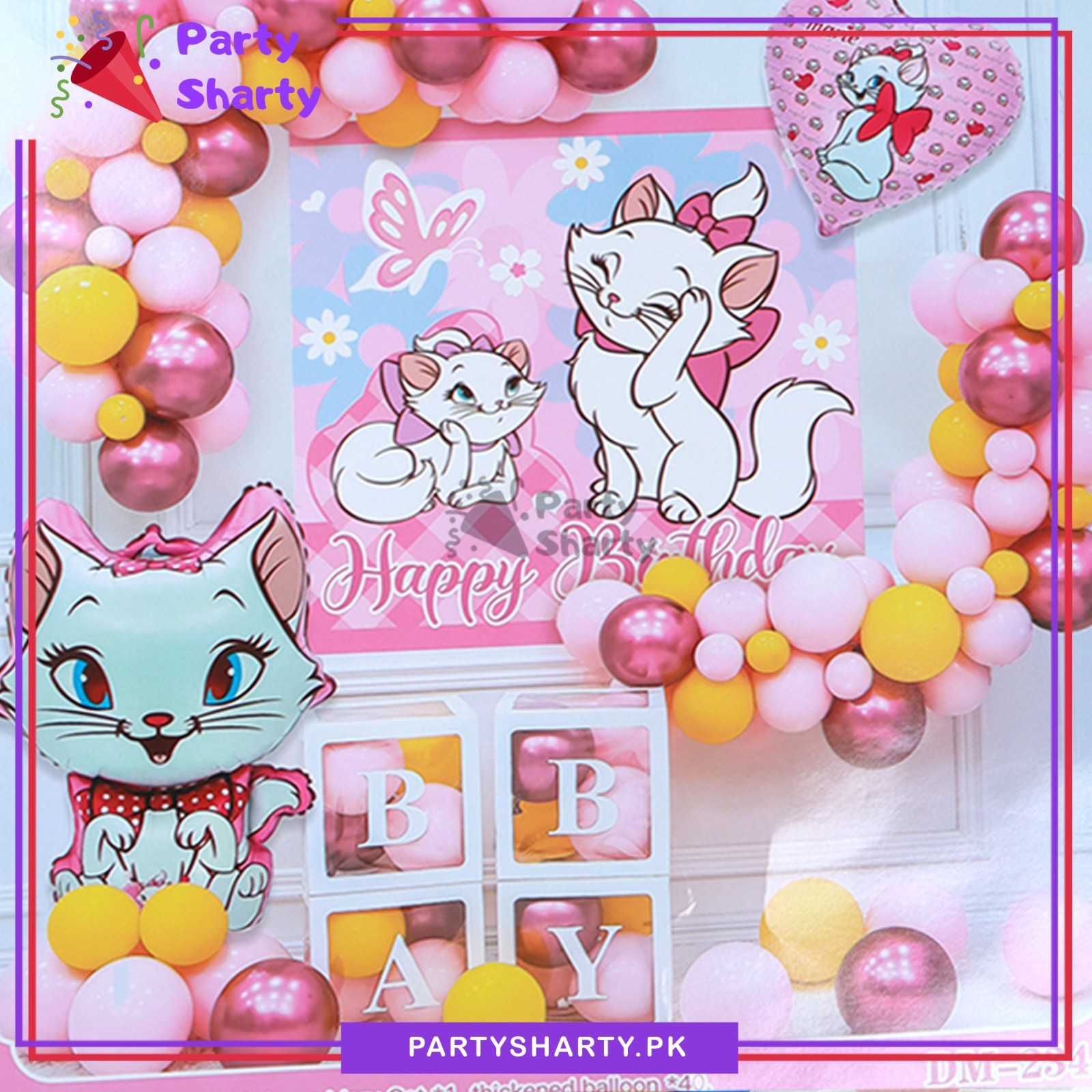 45pcs/set Happy Birthday Marie Cat Character Theme Set For Theme Party Decoration & Celebration