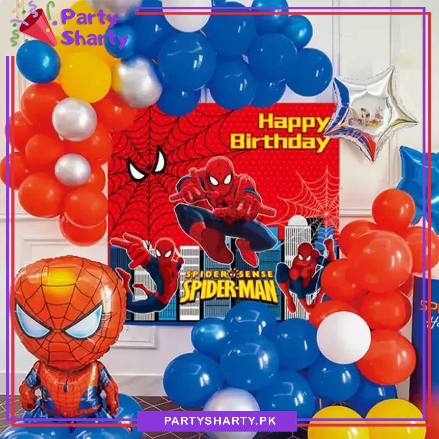 47pcs Happy Birthday Spiderman Theme Set For Spiderman Theme Birthday Decoration and Celebration