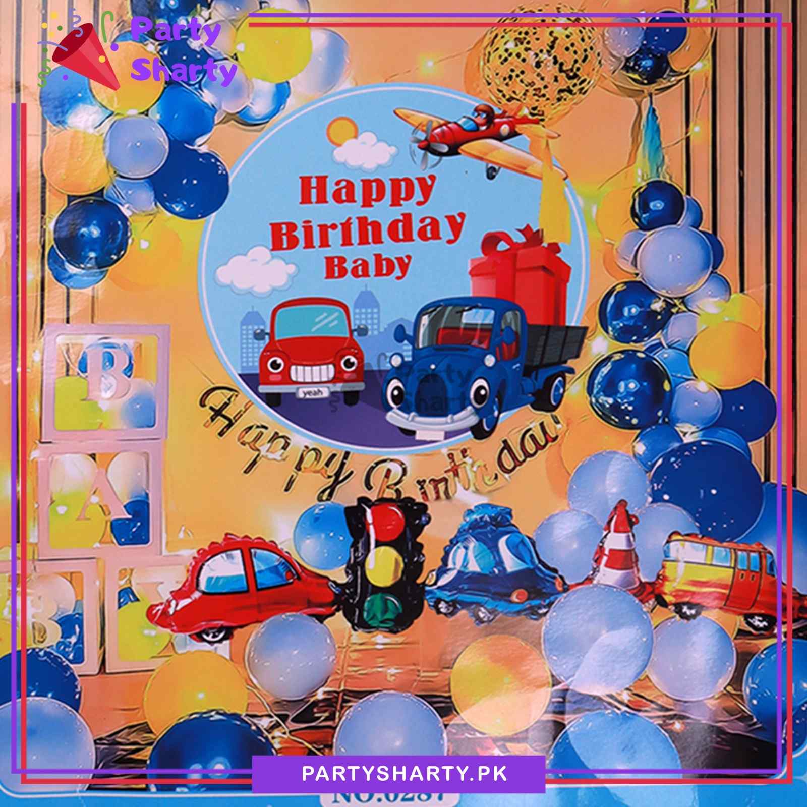 49pcs Happy Birthday Transport Theme Set for Birthday Party Decoration & Celebration