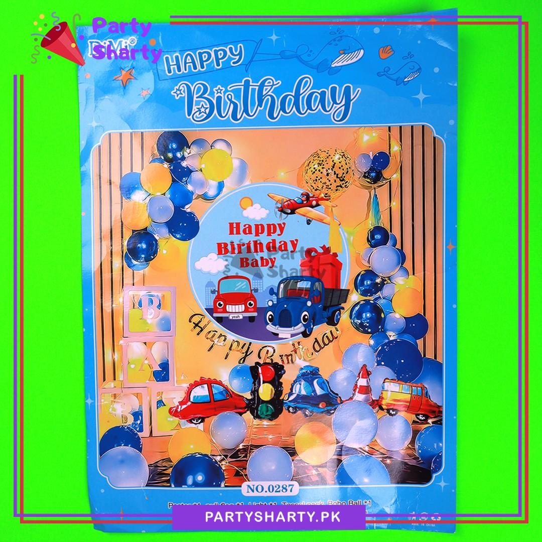 49pcs Happy Birthday Transport Theme Set for Birthday Party Decoration & Celebration