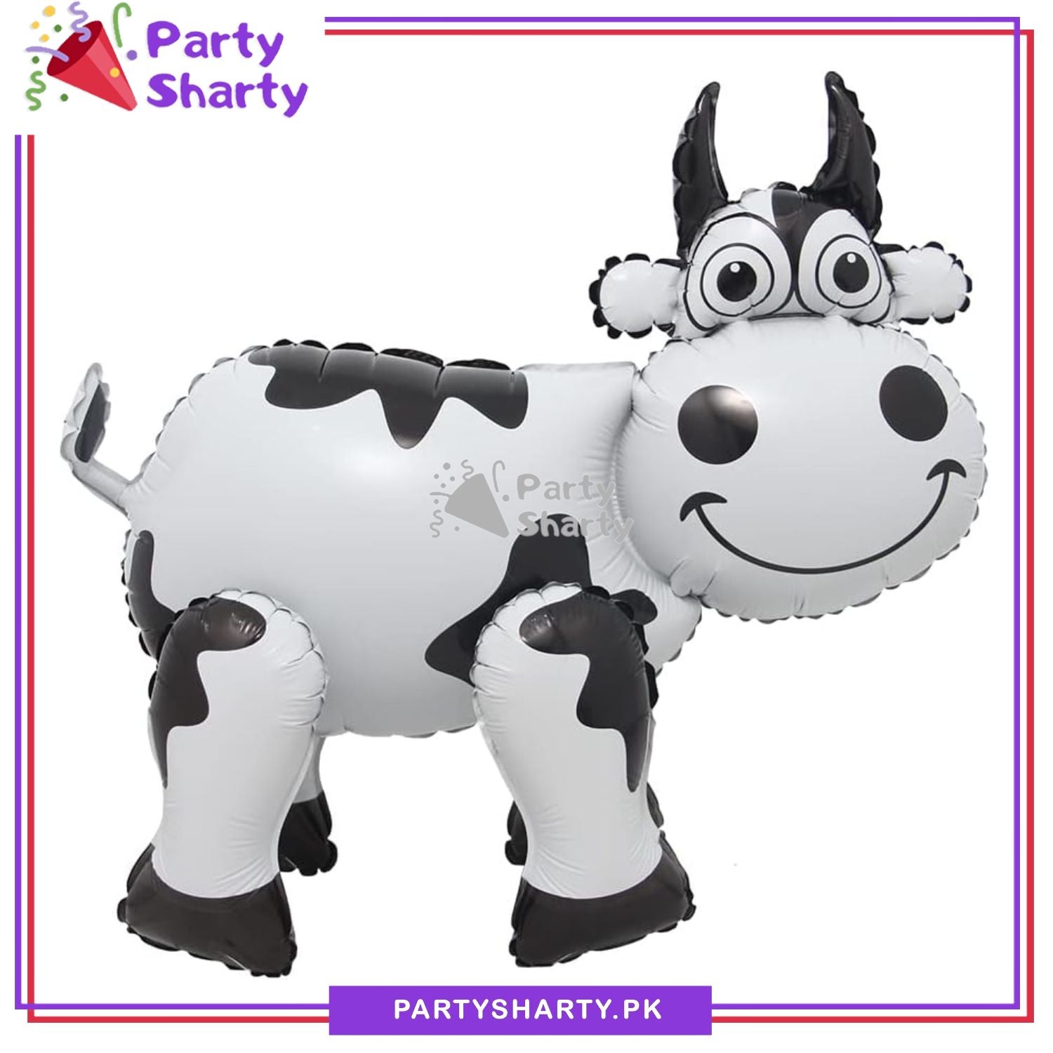 4D Cute Cow Foil Balloons for Farm Animal Theme Birthday Party and Decoration