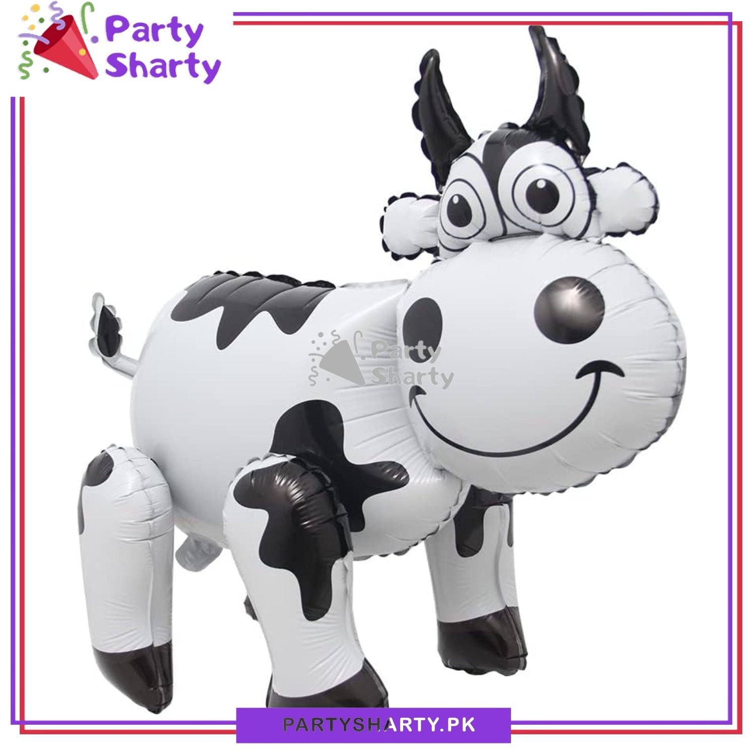 4D Cute Cow Foil Balloons for Farm Animal Theme Birthday Party and Decoration