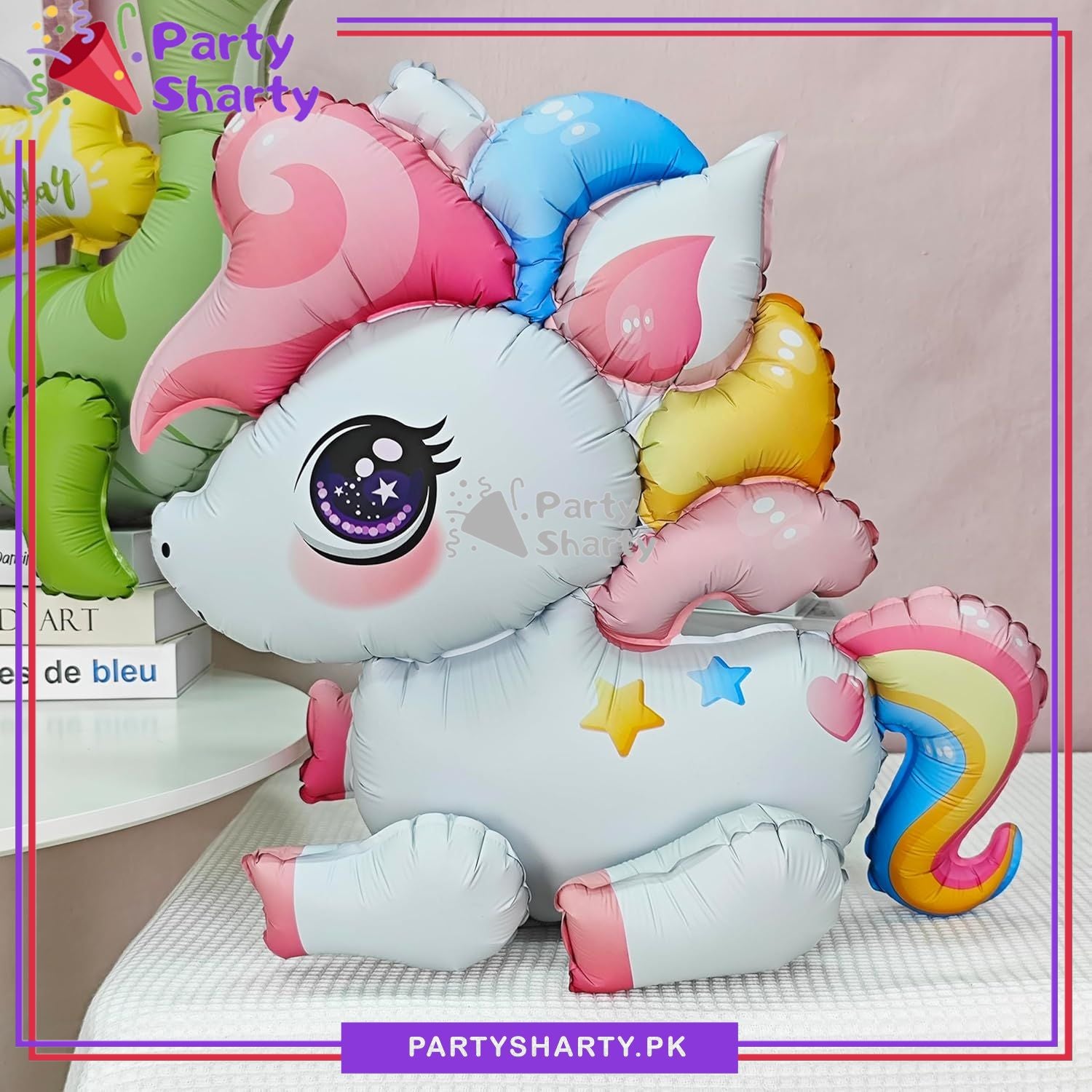 4D Cute Unicorn Foil Balloons for Unicorn Theme Birthday Party and Decoration