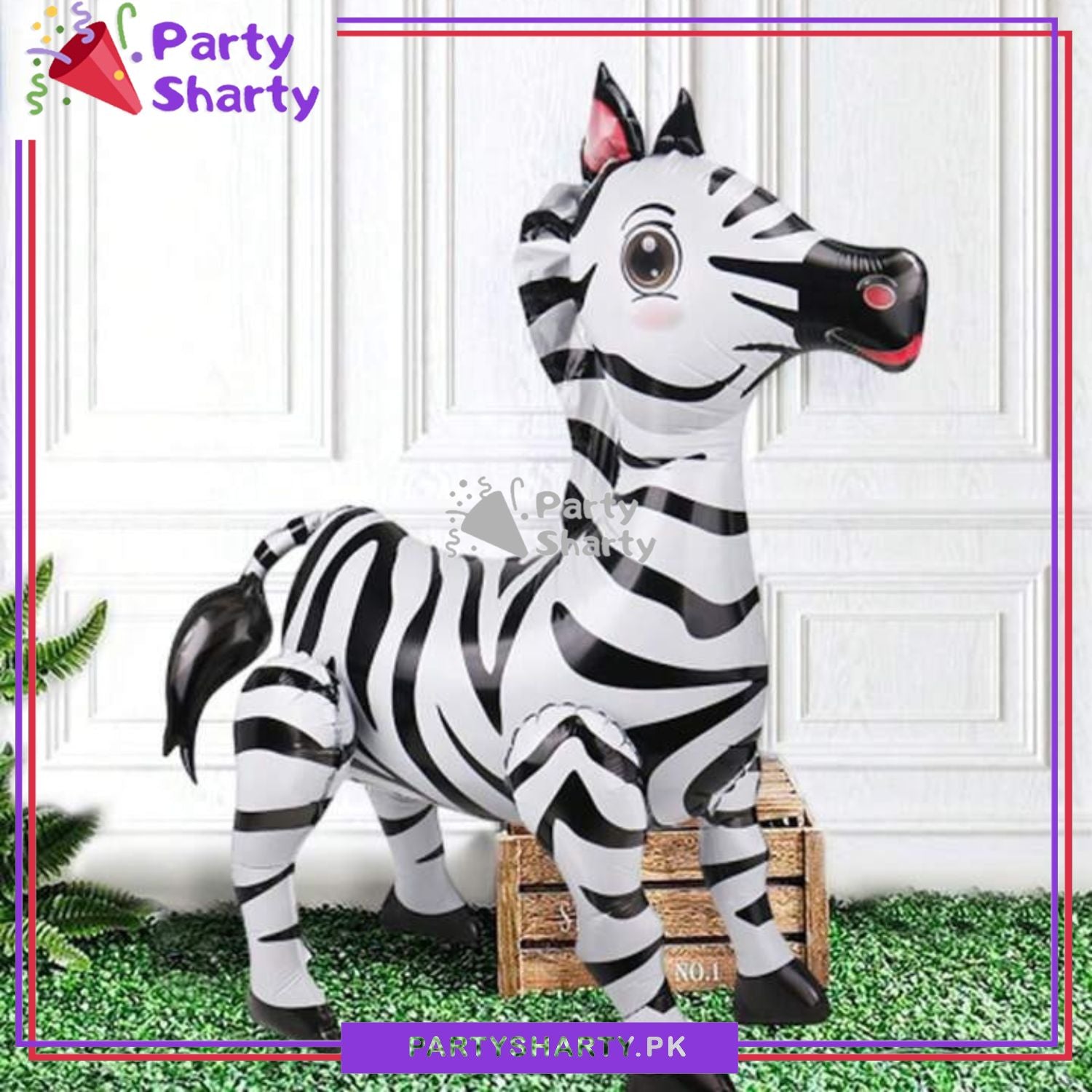 4D Cute Zebra Foil Balloons for Jungle / Safari Theme Birthday Party and Decoration