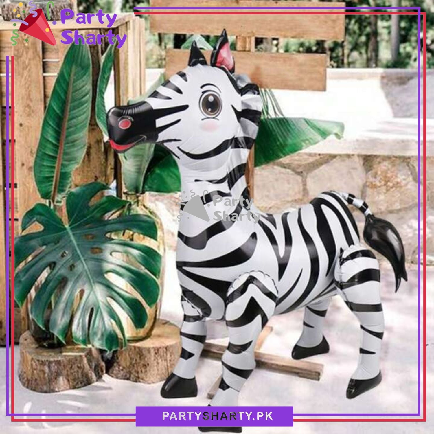 4D Cute Zebra Foil Balloons for Jungle / Safari Theme Birthday Party and Decoration