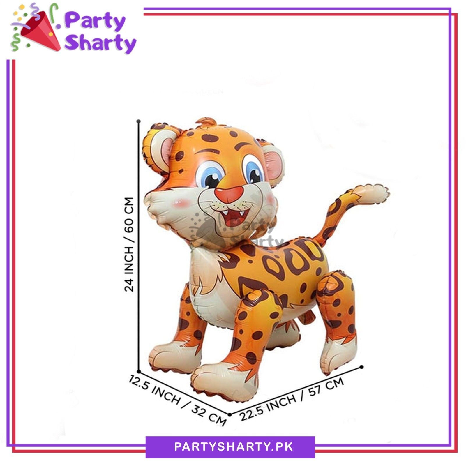 4D Leopard Foil Balloon for Jungle / Safari Theme Birthday Party and Decoration