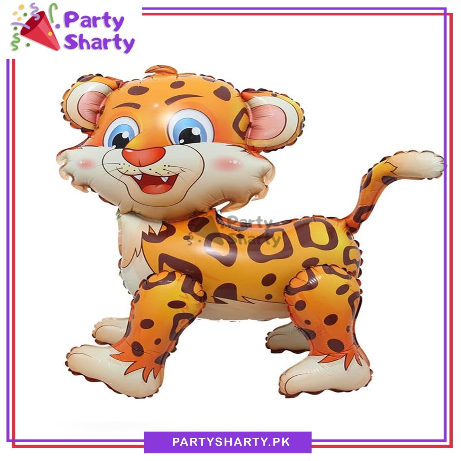 4D Leopard Foil Balloon for Jungle / Safari Theme Birthday Party and Decoration