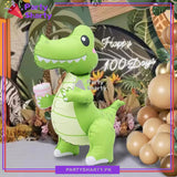 4D Matte Cute Green Crocodile Foil Balloons for Dinosaur Theme Birthday Party and Decoration