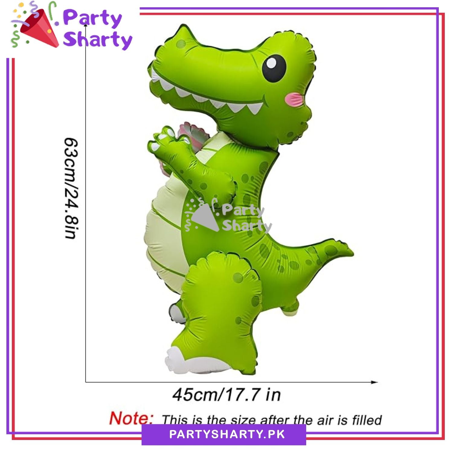 4D Matte Cute Green Crocodile Foil Balloons for Dinosaur Theme Birthday Party and Decoration