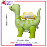 4D Matte Cute Happy birthday Printed Green dinosaur Foil Balloons for Dinosaur Theme Birthday Party and Decoration