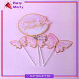 4pcs/Set Butterfly Theme Happy Birthday Cake Topper For Cake Decoration
