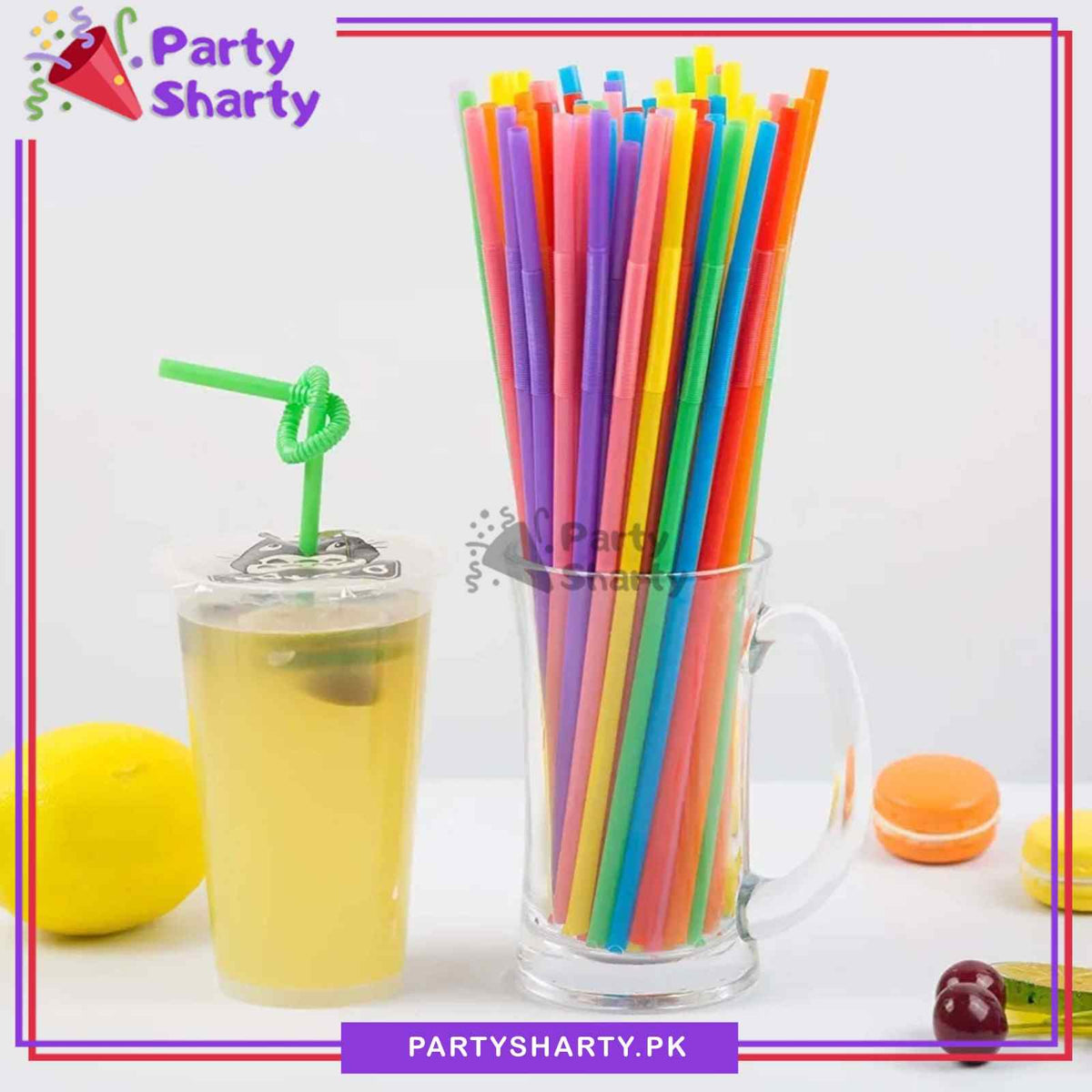 50pcs Multi Color Artistic Plastic Straws