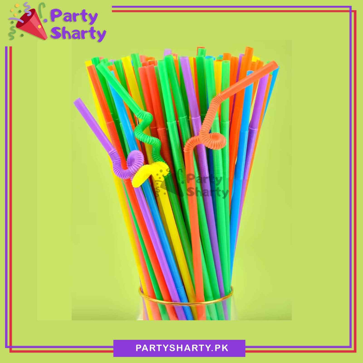 50pcs Multi Color Artistic Plastic Straws