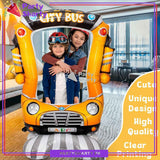 50inches City Bus Photo Frame Airloonz Foil Balloon For Back to School / Cocomelon Theme Birthday Party Decoration and Celebration