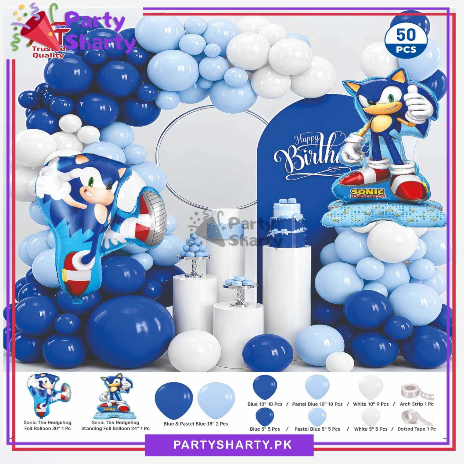 50pcs Sonic The Hedgehog Theme Set for Theme Based Birthday Decoration & Celebration