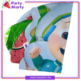 57pcs Happy Birthday Cocomelon Theme Banner with Multi Color Balloons Set for Birthday Decoration and Celebration
