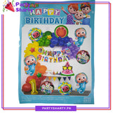 57pcs Happy Birthday Cocomelon Theme Banner with Multi Color Balloons Set for Birthday Decoration and Celebration