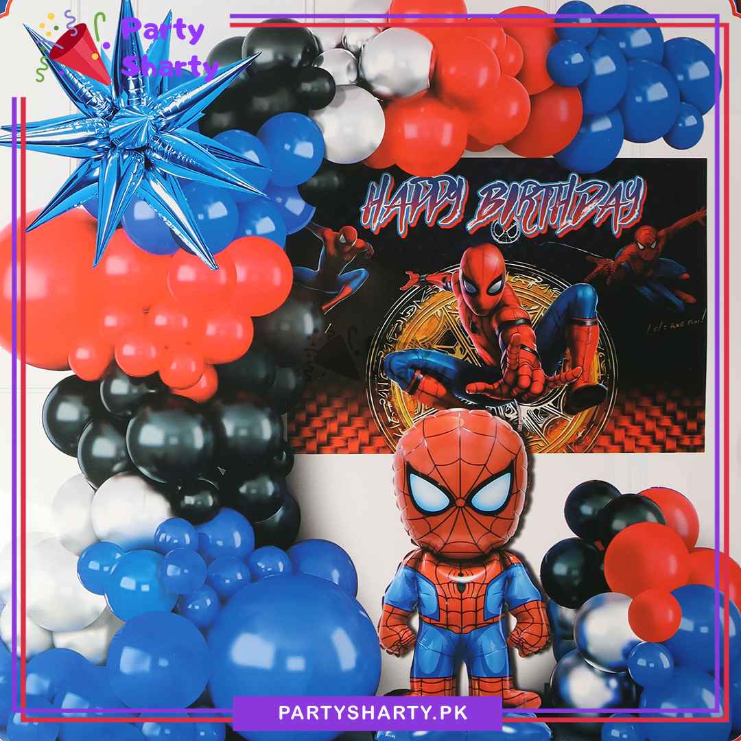 57pcs Happy Birthday Spiderman Theme Set For Theme Birthday Decoration and Celebration