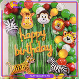 58pcs Happy Birthday Scripted Jungle Theme Set For Jungle / Safari Theme Decoration & Celebration