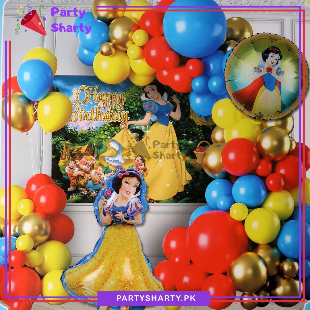 58pcs Happy Birthday Princess Snow White Theme Set For Birthday Decoration & Celebration