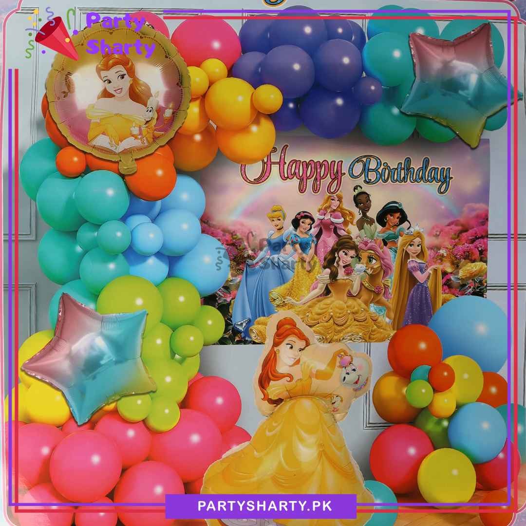 58pcs Happy Birthday Princess Bella Theme Set For Princess Theme Birthday Decoration and Celebration