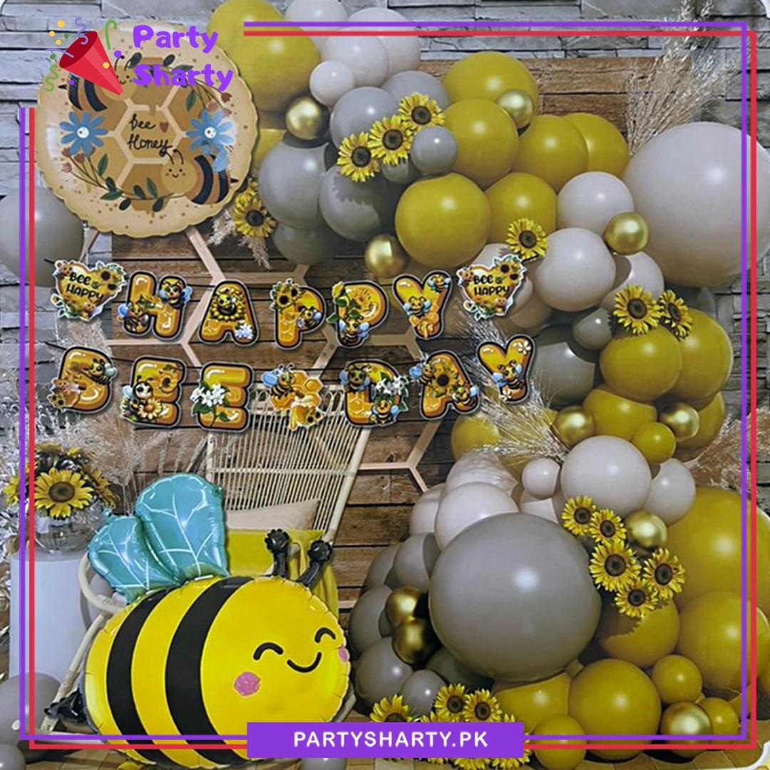 59pcs Honey Bee Birthday Theme Set For Theme Based Birthday Decoration & Celebration