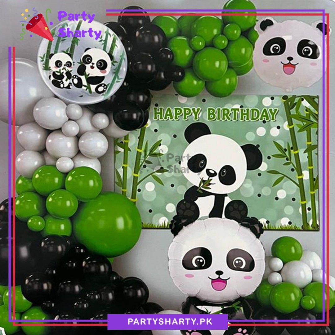 59pcs Happy Birthday Panda Theme Set For Panda Based Birthday Party Decoration & Celebration