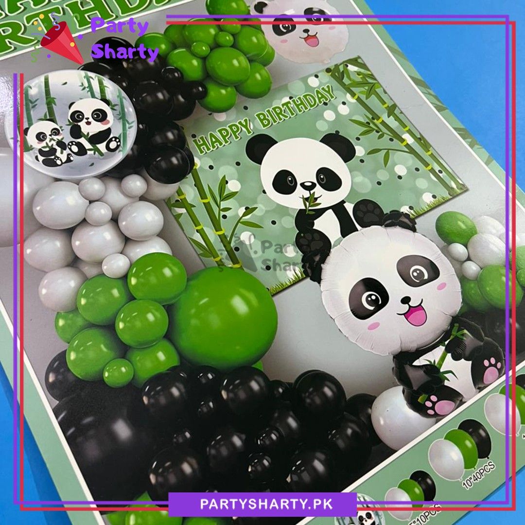 59pcs Happy Birthday Panda Theme Set For Panda Based Birthday Party Decoration & Celebration