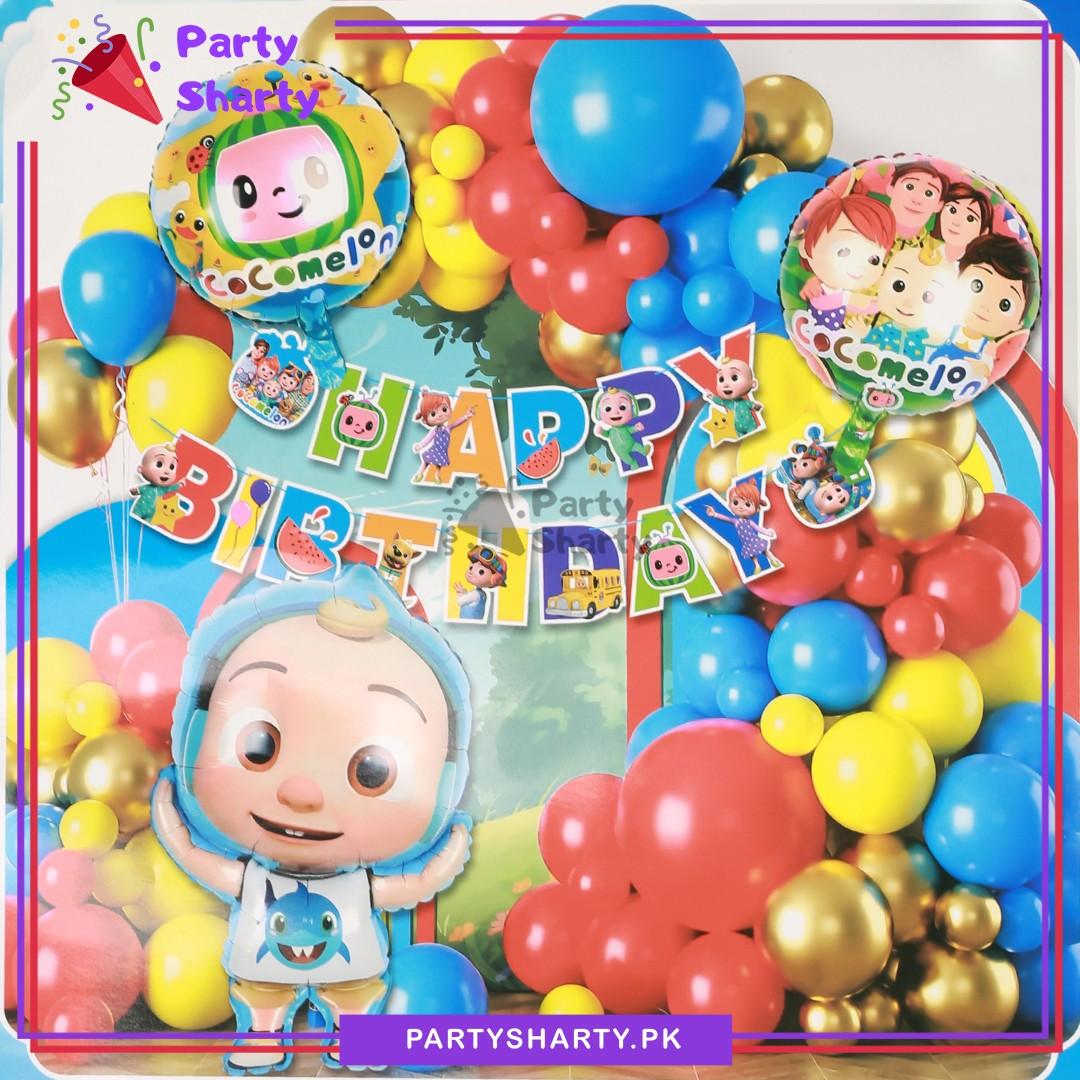 59pcs Happy Birthday Multi Color Cocomelon Theme Set for Birthday Decoration & Celebration