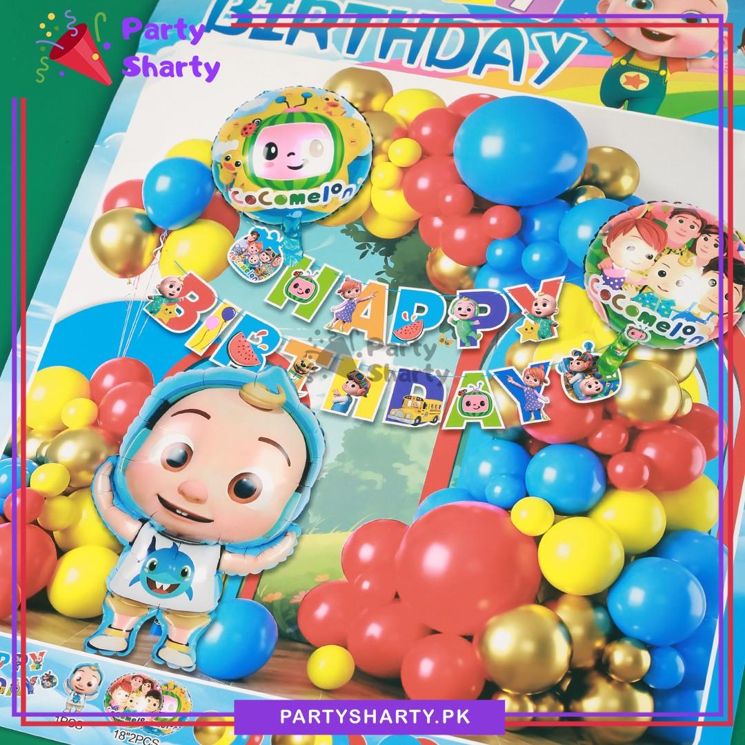 59pcs Happy Birthday Multi Color Cocomelon Theme Set for Birthday Decoration & Celebration