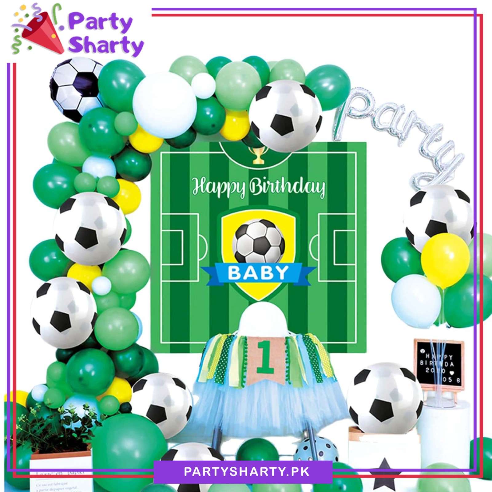 59pcs Happy Birthday Foot Ball Theme Set For Theme Birthday Decoration & Celebration