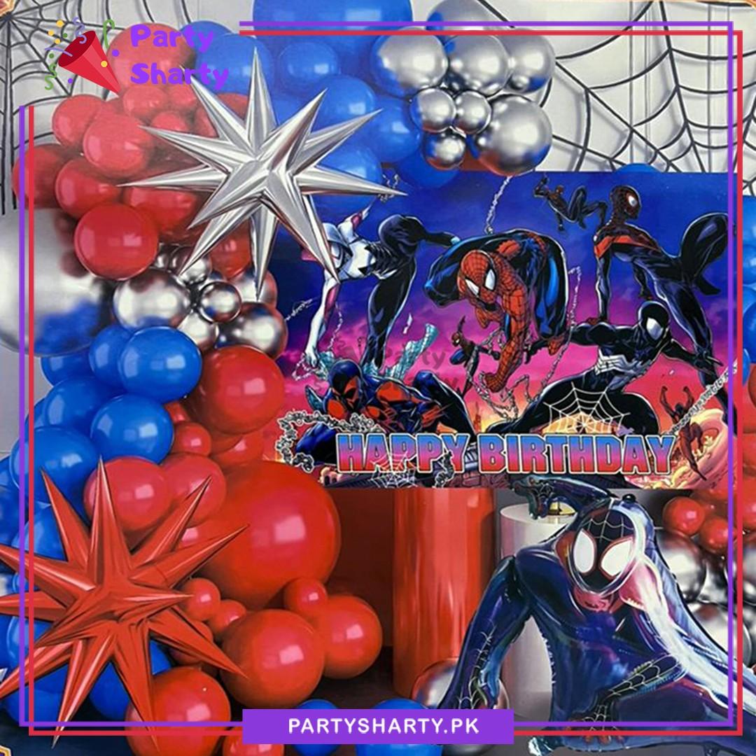 59pcs Happy Birthday Spider Man Theme Set for Theme Based Birthday Decoration & Celebration