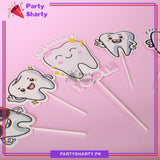 5pcs/Set I Got My First Tooth Cake Toppers Set For First Tooth Celebration & Decoration