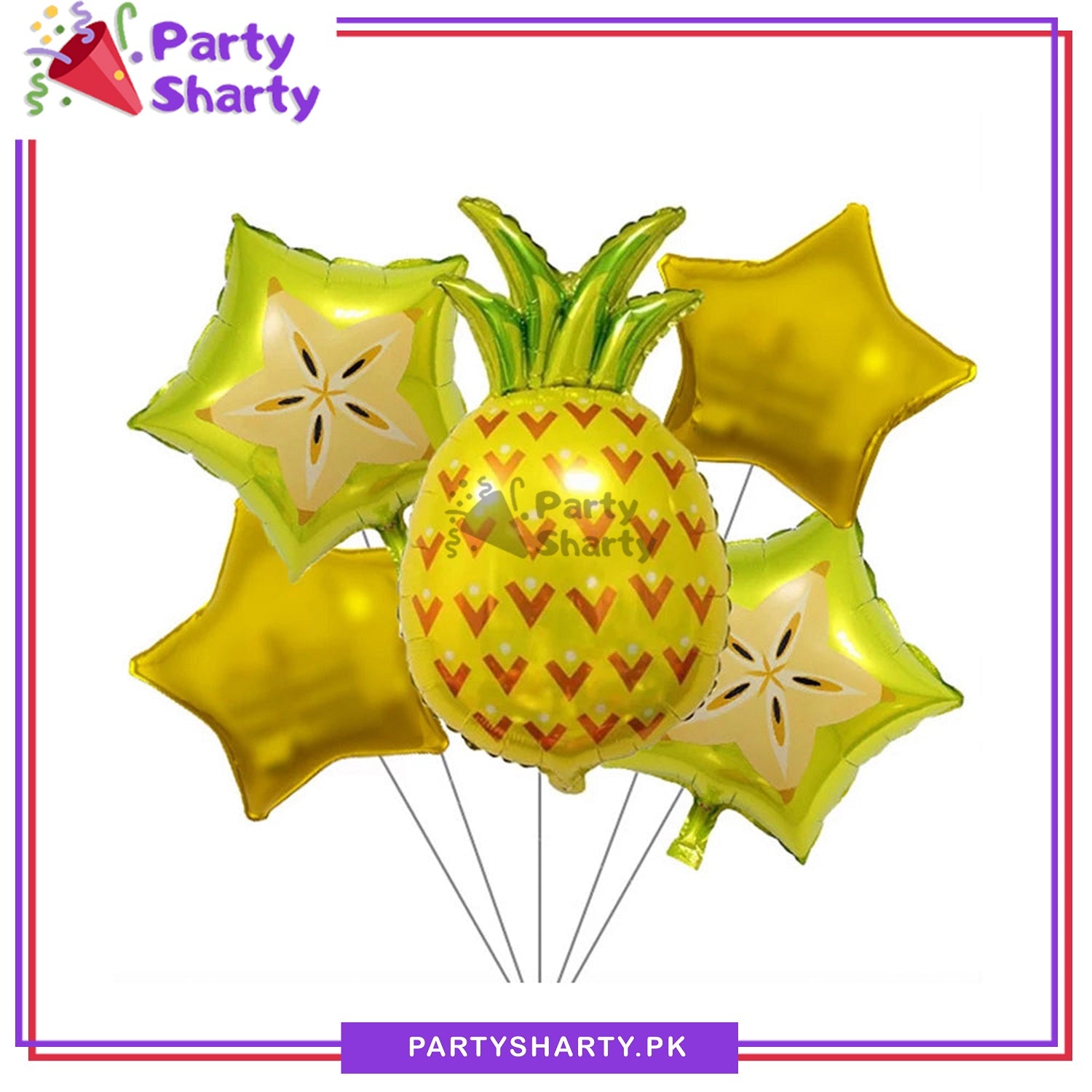5pcs/set D-2 Pineapple Foil Balloons For Fruit Theme Party Decoration and Celebration